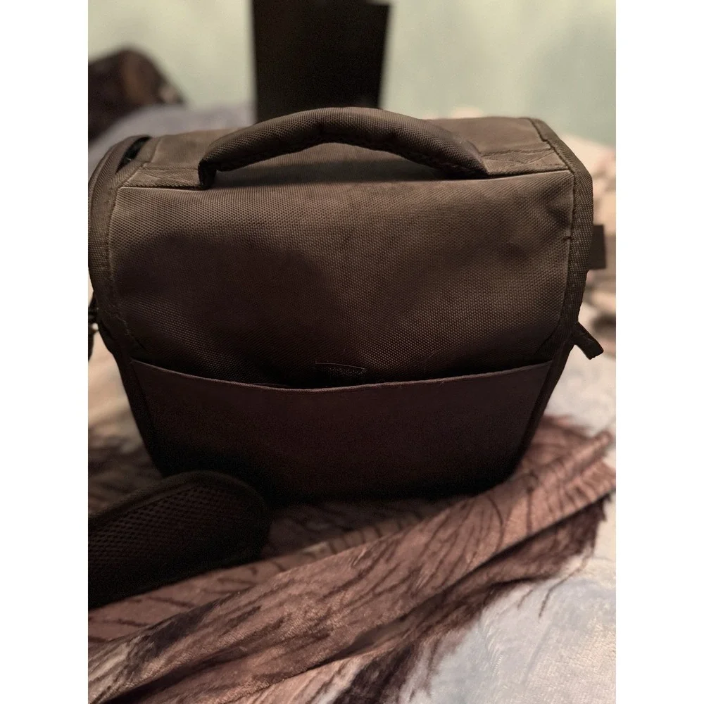Small Black Camera Bag - All Works/No Tears - Multiple Pockets